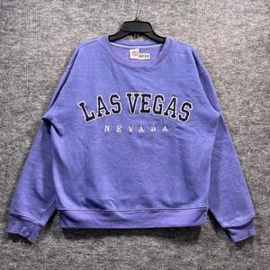 Crazy Apparel Las Vegas Nevada Sweatshirt Purple Crewneck Souvenir Size S